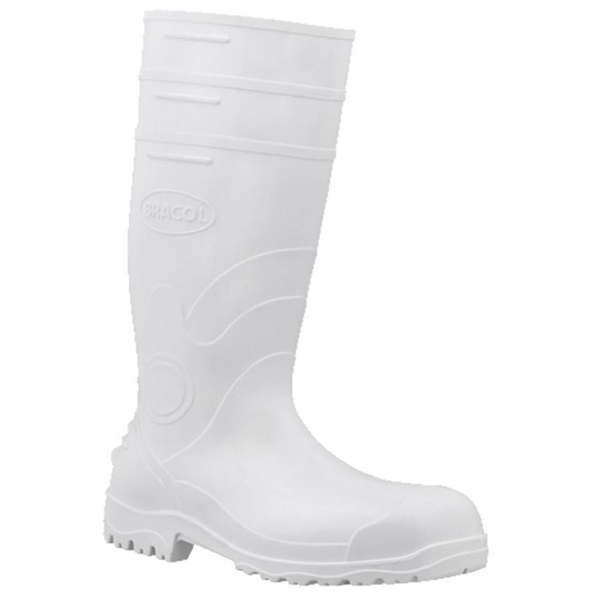 Bota Pvc Cano Longo Forrada Branca Bracol